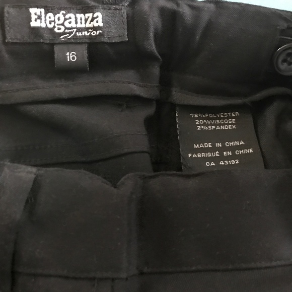 ELEGANZA JUNIOR BLACK DRESS PANTS SIZE 16 - Picture 4 of 5